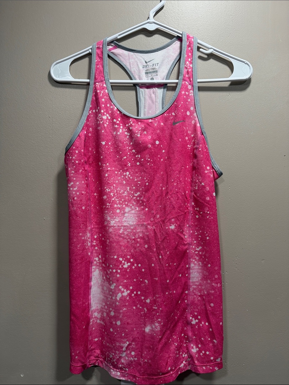 Nike Pink Splatter Dri-FIT Racerback Tank small